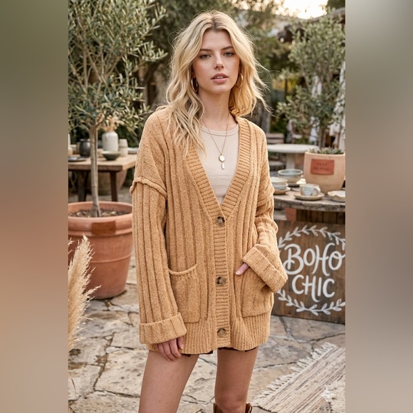Sweaters - Cozy Tan Cardigan Sweater